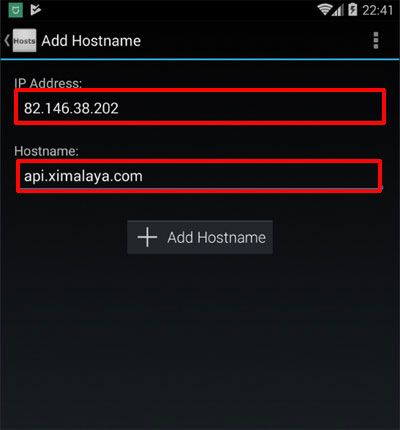 MiHome hosts вписываем ip адрес