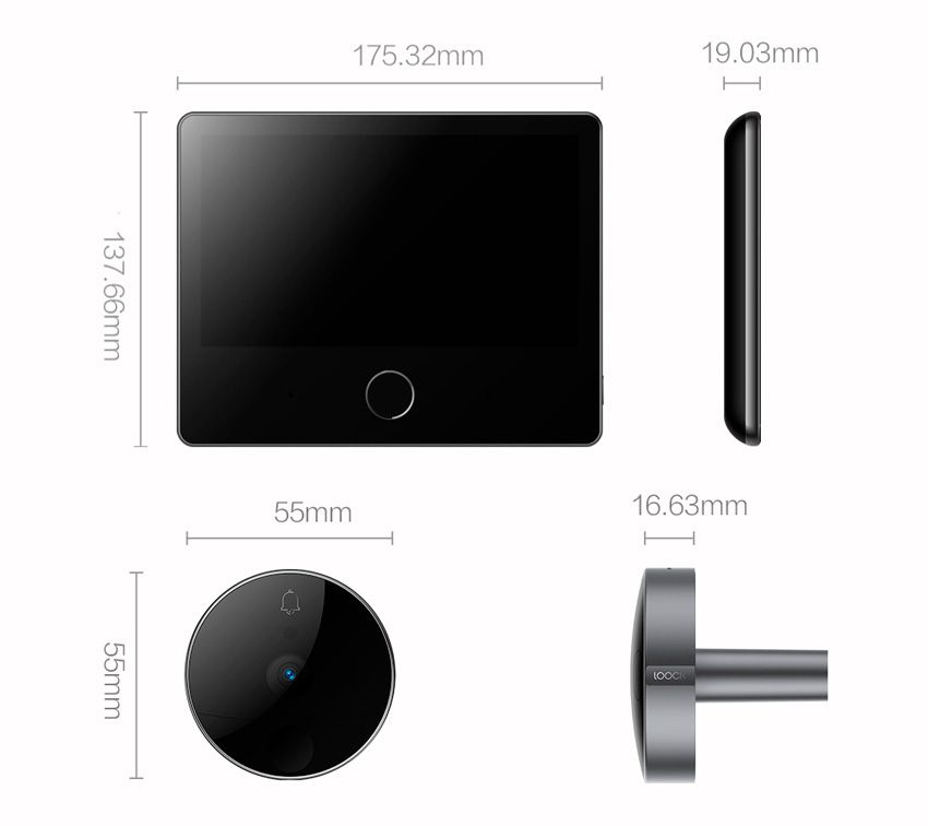 Размеры видеоглазка Xiaomi